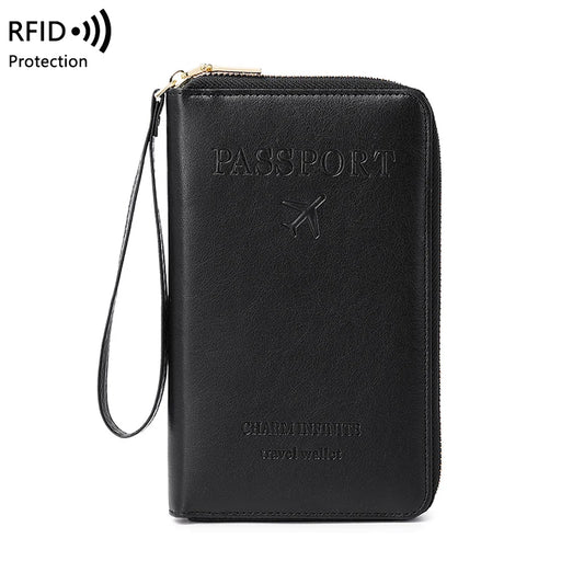 RFID Passport Wallet – Travel Organizer with Wrist Strap