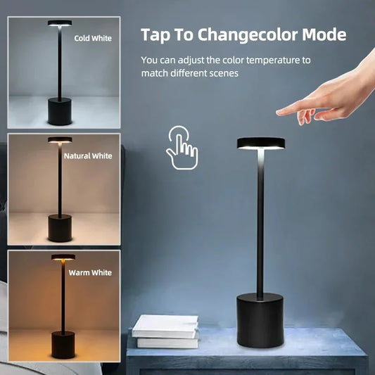 Rechargeable Touch LED Table Lamp with 3 Colors