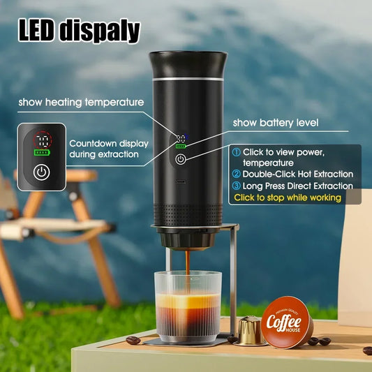 Foombthe 3-in-1 Portable Espresso Maker – Digital Display Coffee Machine