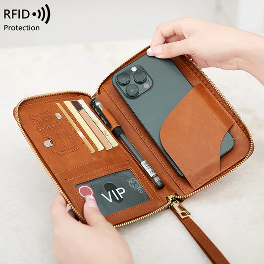 RFID Passport Wallet – Travel Organizer with Wrist Strap